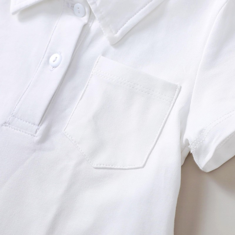 ROMPERINBOX Onsies for Baby Boy Polo Collar Bodysuit 2 Pack