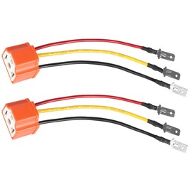 Arnés de cableado H4 de cerámica H4 9003 HB2 H4 a 3 pines adaptador de faro conector para coche, camión, barco, faros marinos retrofito (2 piezas)