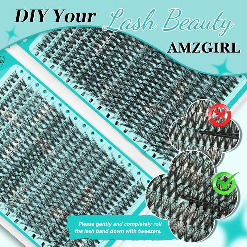 Clusters 640Pcs, 9-16mm Mix Lashes, 30D+40D