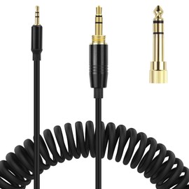 Lusgawer QC45 Coiled Audio Cable,Replacement Audio Cable Cord Compatible with Bose QC45/QC35/QC35 II/NC700 Headphones,2.5mm to 3.5mm(1/8") Extension Wire with 6.35mm(1/4") 6-16ft (Black)