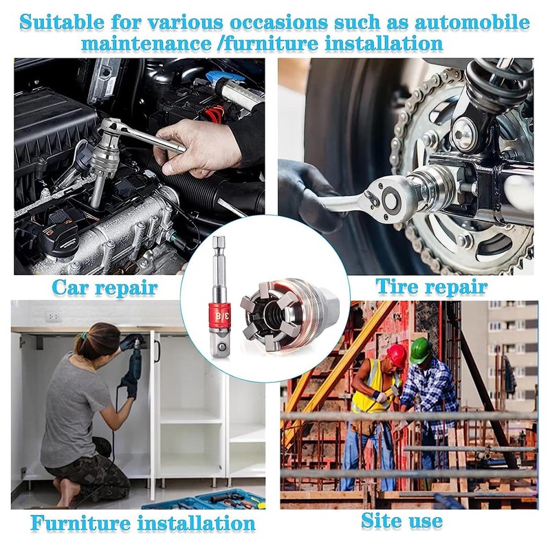 YUENTOEN Adjustable Universal Socket Wrench, Multi-functional Magic Sleeve Universal Maintenance