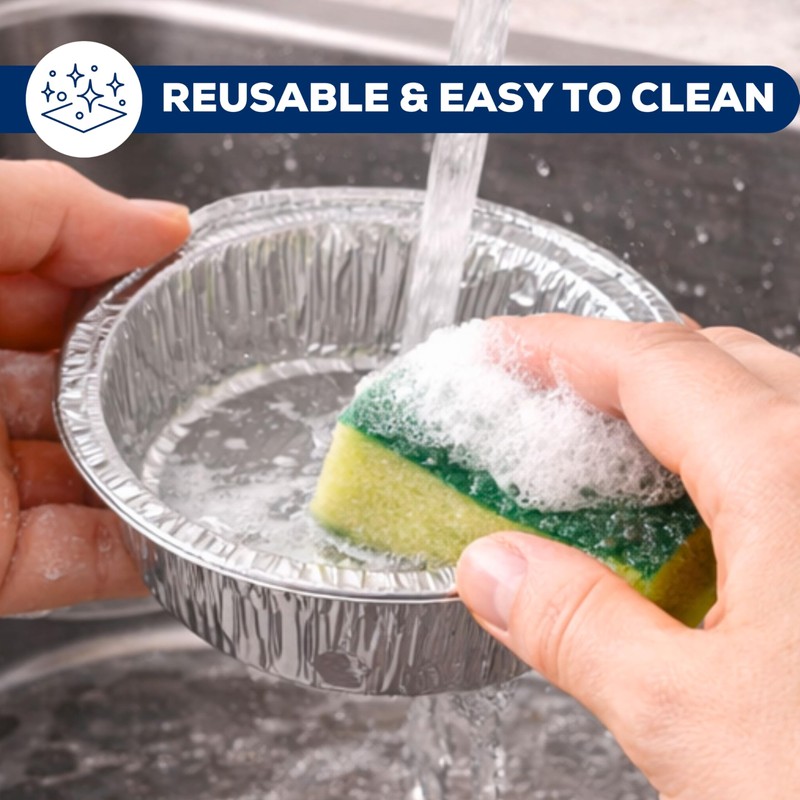 ebake Aluminium Round Foil Dishes 12cm (60 Pack) - Disposable