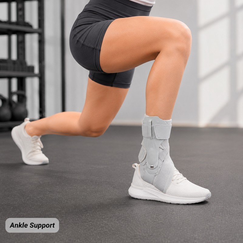 Adjustable Ankle Support Brace – Breathable Compression Stabilizer for Running,