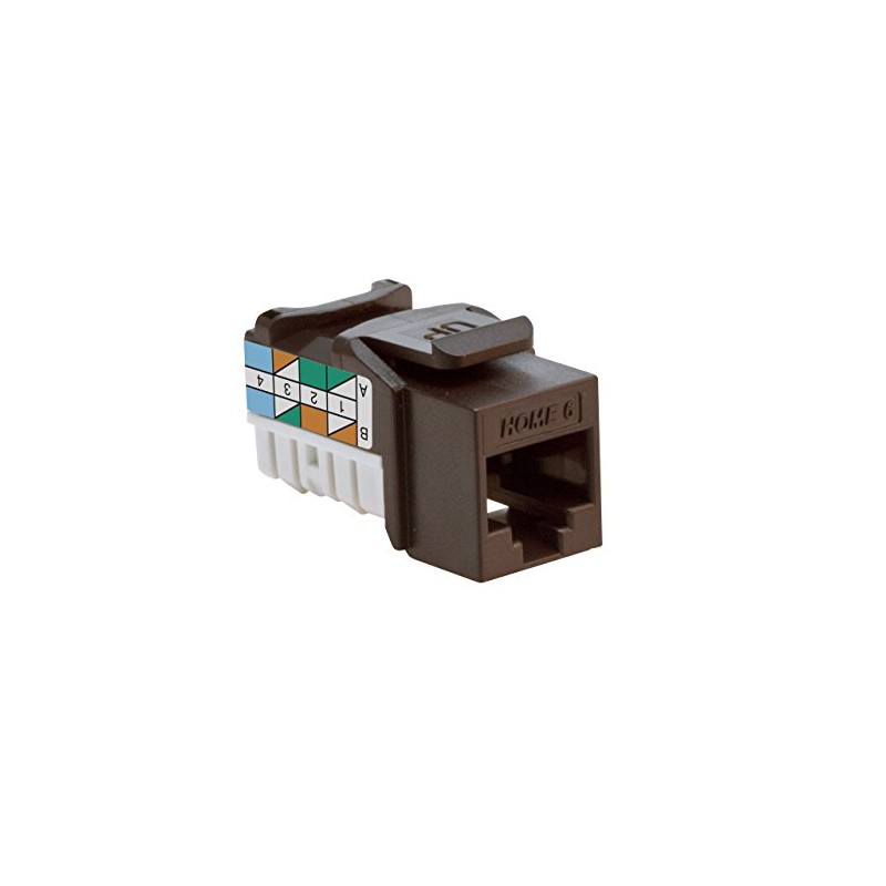 Leviton Home 6 Snap-In Connector, T568A/B Wiring, 61HOM-RB6, Brown