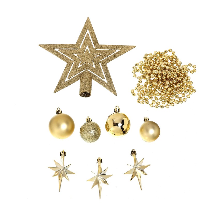 ToCi 45 Piece Christmas Tree Decorations with Star Beads