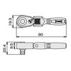 TONE Compact Short Swivel Ratchet Handle (Hold Type) RH3FCHS 3/8