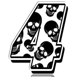 Biomar Labs 1 x Vinyl Skull Sticker Decal Auto Moto Motocross Motosport Start Racing Number 4 Rally Race Car Bike Motorcycle Tuning N 334 Z*