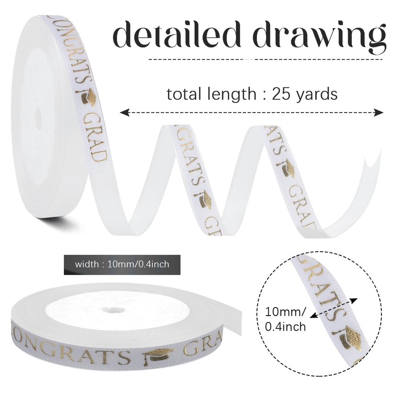 Graduation Ribbon Class of 2025 for Flower Bouquet 3/8 in