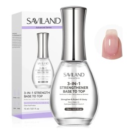 Esmalte De Uñas Saviland, Base 3 En 1, Fortalecedor De Capa