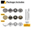 HARFINGTON 24Set Leather Snaps Fasteners Kit 12.5mm Brass Press-Stud Cap