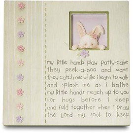 Cutie Patootie by Pavilion My Little Hands Plaque with Bunny, 7-Inch Tall, Includes Easel Back and Hanger