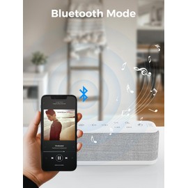 White Noise Sound Machine with 3000mAh Rechargeable Battery - Bluetooth Sleep Sound Machine with 15 Soothing Sounds, Auto-Off Timer & Headphone Jack, Portable Sound Machine for Adults, Baby & Home Use