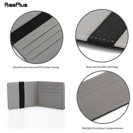 RisePlus Promotes Credit Card Holder for Men and Women Genuine Leather Zipper RFID Blocking 11 Card Slots for Credit Cards, Grey 06., Minimalist