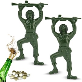 WQAPVHBG 2Pcs Beer Bottle Opener, Creative 3D Green Army Man Bottle Opener for Men, Zinc Alloy Cool Opener for Giving to Boyfriend, Family Members and Friends, 4.5 x 2.4in