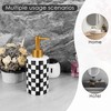 DODAMOUR 2 Pack Ceramic Soap Dispenser, 10oz Modern Checkerboard Hand