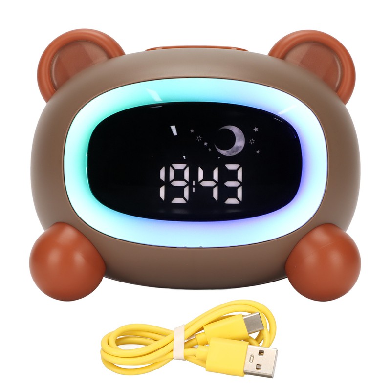 Kids Wake Clock Cartoon Kids Sleep Training Clock with Night