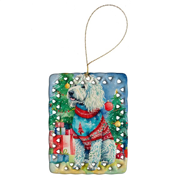 Komondor Christmas Porcelain Ornament