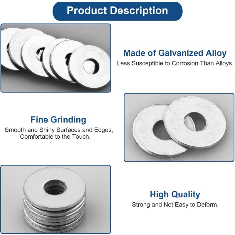 200 Pcs M5 Washers, m5x15mm Flat Penny Washers, Flat Repair