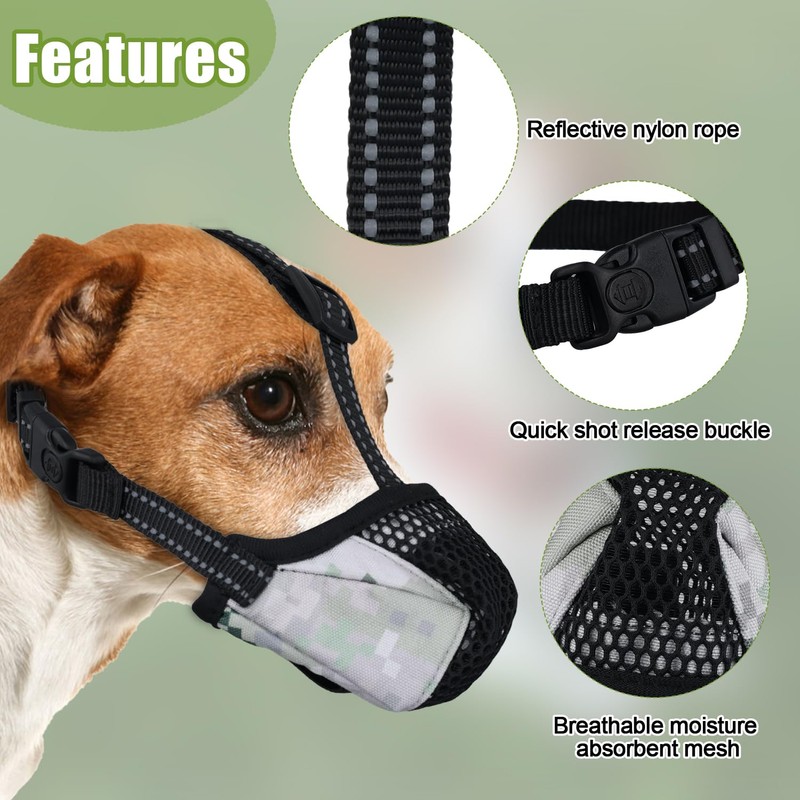 Dog Muzzle, Soft Adjustable Dog Muzzle with Reflective Strap Pet