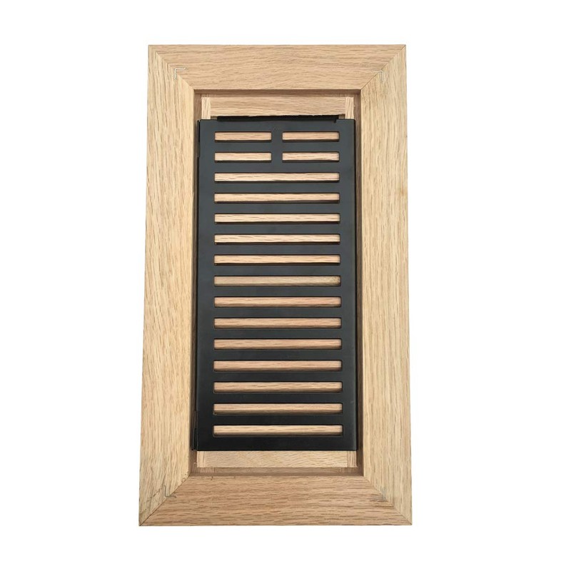 Red Oak Wood Flush Mount Floor Register Vent Cover, 2-1/4