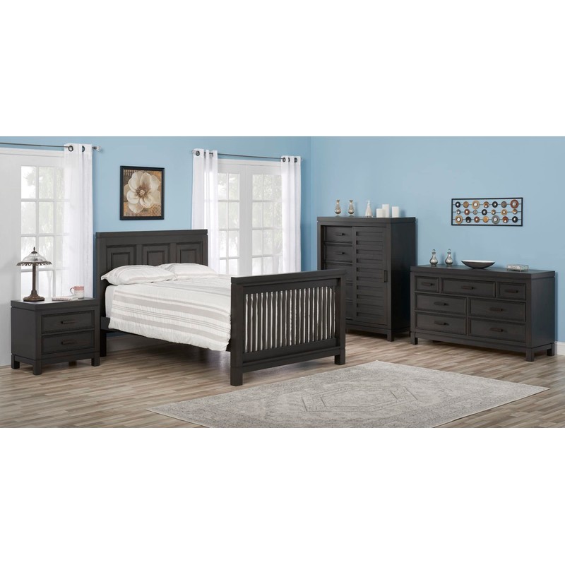 Soho Baby Manchester Premium Soft Closing 2-Drawer Nightstand, Smooth Black