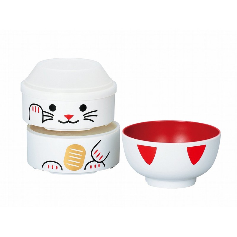 HAKOYA large Kokeshi bunk lunch beckoning cat black 52680