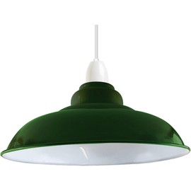 LEDSone Industrial Pendant Ceiling Light Shade, Retro Kitchen Pendant Ceiling Lights Vintage Metal Loft Bar Hanging Chandelier Lighting Rustic Pendant Lamp Shade (Curved-Green)