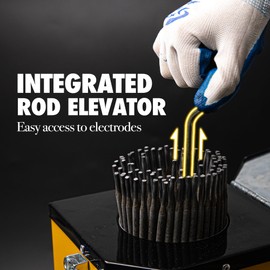 20 Lb Portable Welding Rod Container with Dial Temperature Indication 150°F-300°F, Fits 19 Inch Rods for Low Hydrogen and Stainless Welding Rods (Black Yellow)