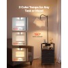 Modern 2-Tier 2-Drawer End Table 3-Color Temperature Lighting Nightstand Bedside
