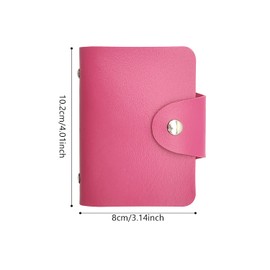 CHEERYMAGIC Credit Card Holders for Men & Women Soft Leather Bank Card Case Slim Pocket Wallet ID Card Organiser Business Card Case Purse with 24 Durable Plastic Insert Sleeves A6-XYKT (Rose)