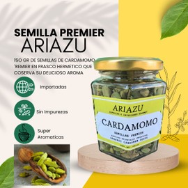 ARIAZU Cardamomo verde en vaina 100gr sin moler Frasco hermetico Especias orientales Cardamomo entero Aromatico sin impureza Infusion cardamomo molido negro
