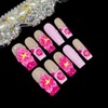 Handmade Press On Nails, Medium Long Square, 3D Floral Design,