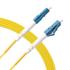 KeepFly Fiber Single Mode SIMPLEX Fiber Optic Cable,OS2 LC to LC Fiber Patch Cable 1m/3ft-5Pack,10G SMF 9/125μm Single Mode LC-LC Fiber Jumper Cable Cord LSZH(Yellow)-1Meter(3ft) 5 Pack