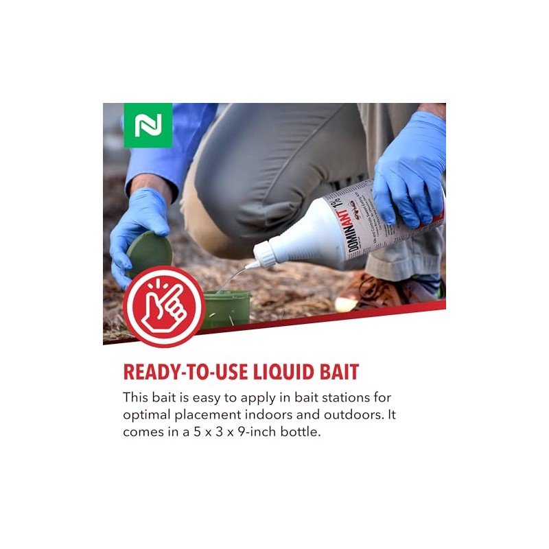 Dominant 1% Liquid Ant Bait, Borax-Based Formula, Attracts and eliminates