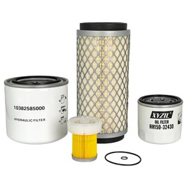 XYZIL Filter Kit Compatible with Mahindra Max 28 XL Max 26 XLT Max 26 XL 2415 2516 HST Gear, Max 22 24 25XL HST w/ 1.3L Engine Tractor MAM0117 35460501800 10382585000 31A6200317 Air Oil Fuel Hydraulic