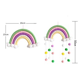 Nicole Knupfer Macramé Rainbow Wall Hanging Home Decoration Boho Room Decor Handwoven Tapestry Kids Wall Decoration