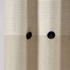 Lush Decor Beige Linen Woven Cotton Shower Curtain, Farmhouse Button