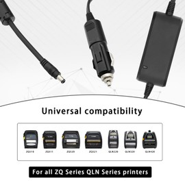 12-24V DC Car Charger Adapter for Zebra ZQ510 ZQ511 ZQ520 ZQ521 ZQ610 ZQ610 Plus ZQ620 ZQ630 QLN220 QLN320 QLN420 Thermal Label Mobile Printer, DC-DC Vehicle Adapter Replace P1063406-031 Car Charger