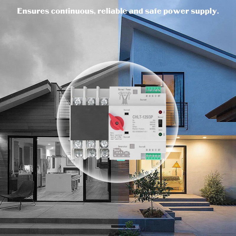 3P Dual Power Automatic Transfer Switch Uninterrupted Flame Retardant Electrical