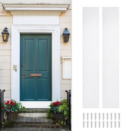 uxcell 2pcs Door Kick Plate, 6 x 36 Inches Aluminum Kick Plate Door Plate, 1.5mm (1/16 Inch) Thickness, for Exterior Front Door or Back Door, White