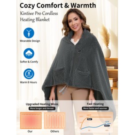 Kintiwe Pro Heated Blanket Throw Battery Operated, Portable Electric Heated Shawl,Heating Blanket for Neck and Shoulders