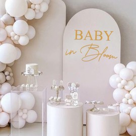 ZAIBIANHAO Baby In Bloom Decal - Baby In Bloom Gender Reveal Sign,Baby Shower Decorations For Balloon Arch,Baby Shower Pregnancy Wall Sticker Backdrop