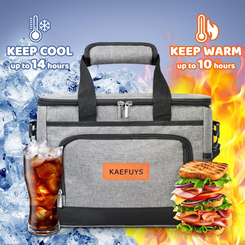 KAEFUYS 15L Insulated Cooler Bag Portable Lunch Bag Leakproof Soft