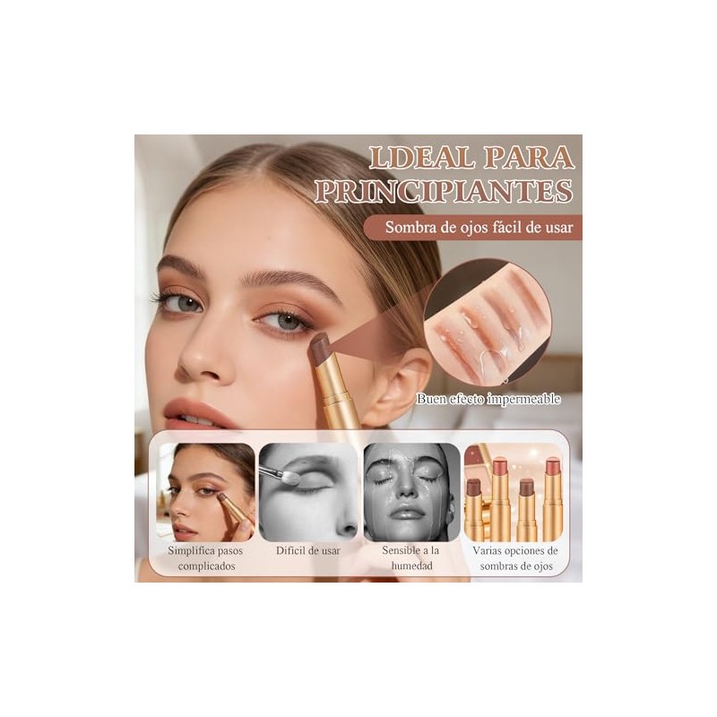 Nuevo 3-in-1 Easy Eyeshadow Stick，Barra de Sombra de Ojos 3