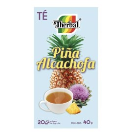 Therbal Te de piña con alcachofa avena te verde te rojo 30 tea bags Natural vegan