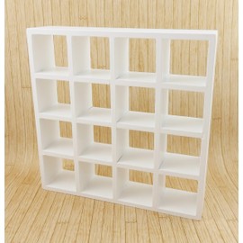 Melody Jane Dollhouse 16 Cube Shelf Unit White Modern Shelves Room Divider