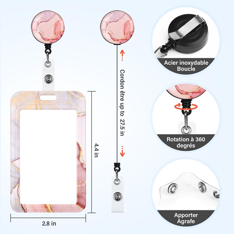 Lanyard with Card Holder Swivel Lobster Clasp with Lanyards, Retractable