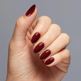 Burgundy Red Press on Nails Short Oval Nails,KXAMELIE Acrylic Nails Glue on Nails Short Almond,Soft Gel Nails Strong Nails Press ons,Fake Nails for Girls Stick on Nails for Women in 24PCS