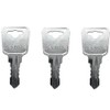 (3) SB0 - SB9 Replacement Keys for Sentry Safe Fire
