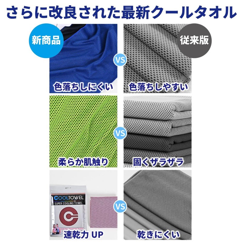 Cool Towel, Set of 5, Quick Drying, Soft, Washable, Reusable